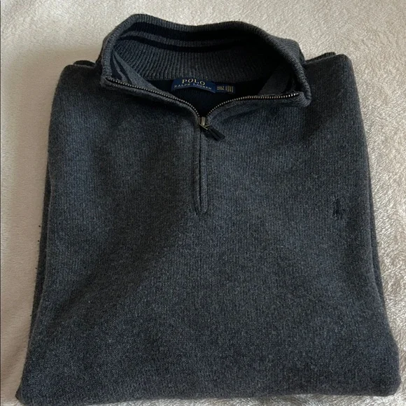 Sweater Polo by Ralph Lauren Men's Gray - Picture 1 of 11